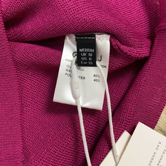 Goen.J Cut-Out Mock Neck Three-Quarter Sleeve Pink Top, Size 6, New with tags - Picture 8 of 11